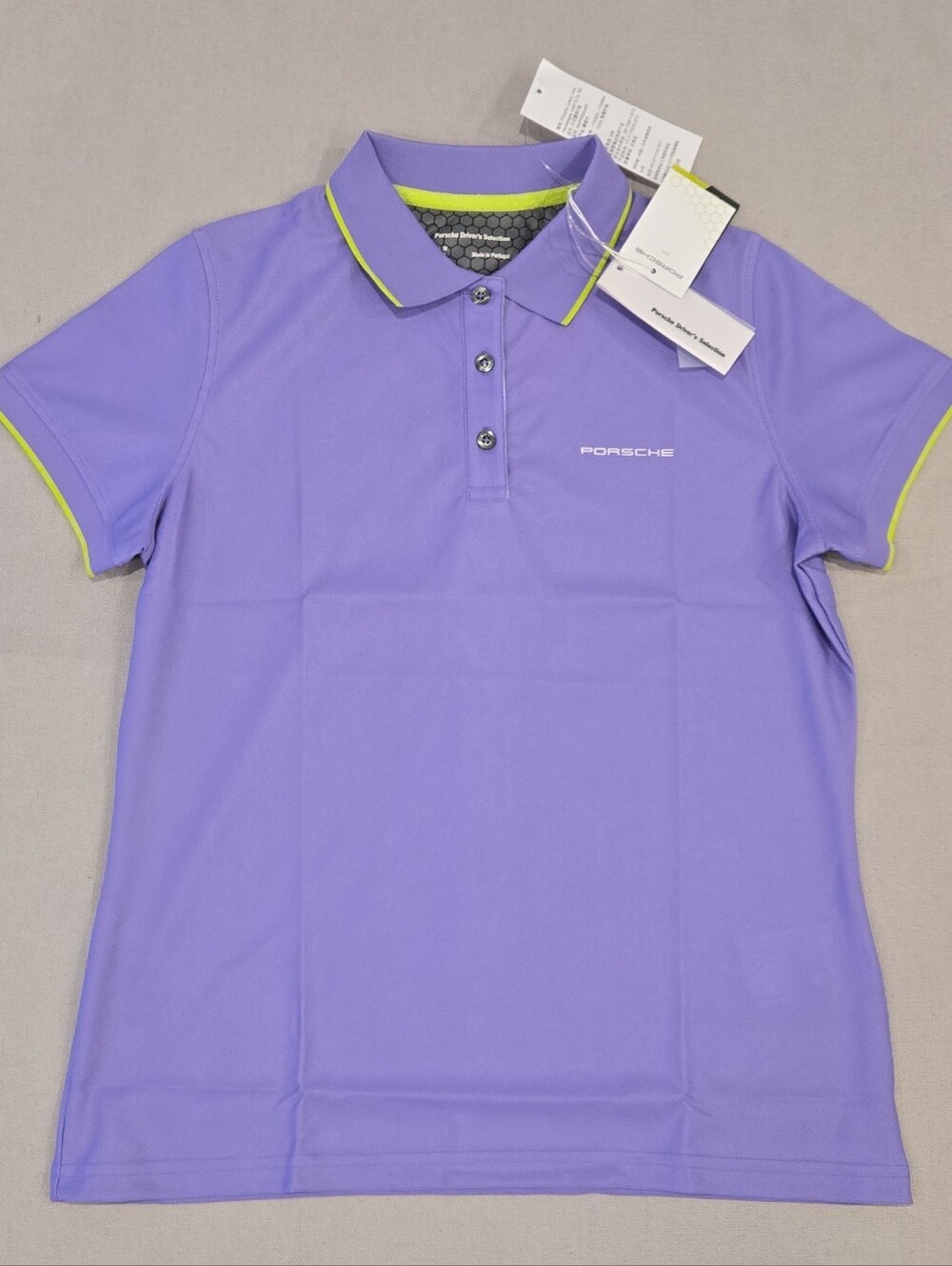 NEW Porsche Driver's Selection Women's Size Medium Purple Neon Polo Shirt NWT